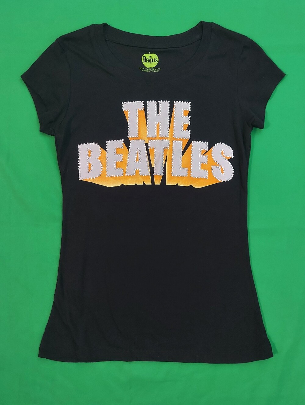 Apple Corps Black Tee with The Beatles  Logo, Sz S
